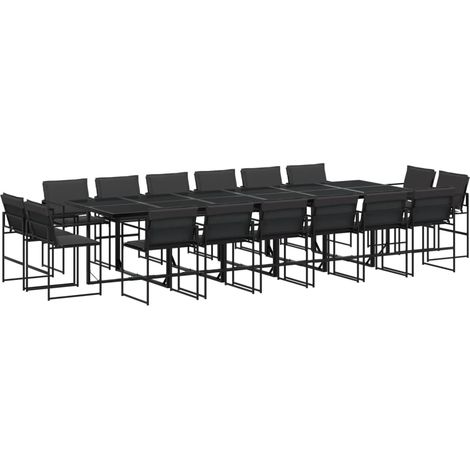 Maison Exclusive - Set da Pranzo da Giardino 17 pz con Cuscini Nero in Textilene