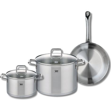 Ensemble de 1 Poêle de cuisson 28 cm et 2 faitouts 20 et 26 cm Elo Profi Citrin (1/5)