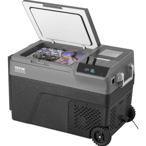 Réfrigérateur Portable 35 L, Mini Frigo de Voiture avec Fonction de Fabrication de Glace 12 V, Glacière sur Roulettes à Zone Unique Température Réglable -20 °C à 20 °C, pour Maison Camping (1/5)