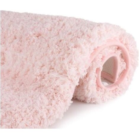 Tapis de bain, tapis de salle de bain, tapis de douche antidérapant en microfibre, tapis absorbant lavable en machine pour bain, douche, toilettes, extérieur, 50 x 80 cm, rose (1/5)