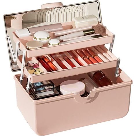Scatola porta accessori per capelli per ragazze,Scatola portaoggetti multifunzionale portatile antipolvere,Casa Ufficio Scuola (1/5)