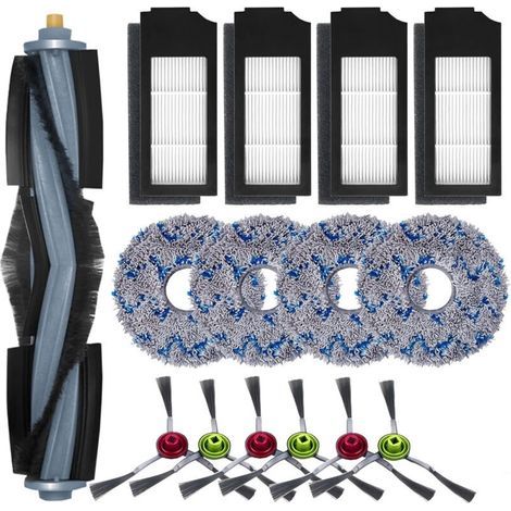 Zubehör für Ecovacs Deebot X1 Omni / X1 e Omni / X1 Turbo Staubsauger: 1 Hauptbürste, 6 Seitenbürsten, 4 Wischpads, 4 Filter (1/4)