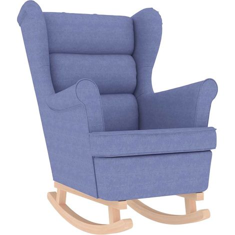 Chaise à bascule,Chaise de relaxation bleu jean 74x90x102 cm tissu CFW47996 (1/5)