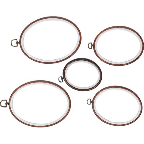 Cerceaux de broderie, 5 pièces, cercle, point de croix, anneau, cadre ovale, rétro, outils d'accessoires à créer soi-même (1/5)