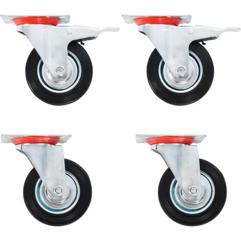 4 roulettes pivotantes, 100 mm