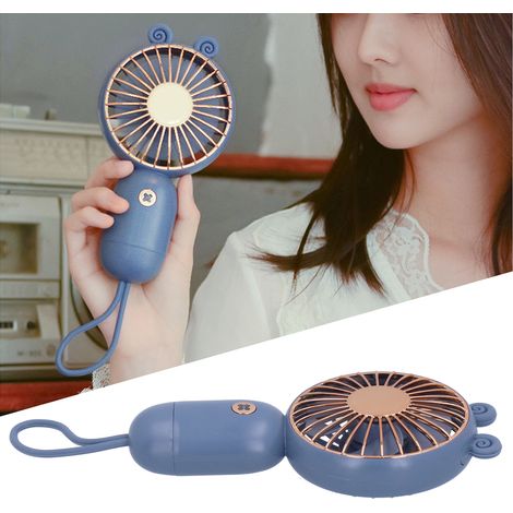 Mini ventilateur portable réglable et silencieux USB, idéal pour l'école, les activités de plein air, la maison ou le bureau. Couleur : bleu-violet. (1/5)