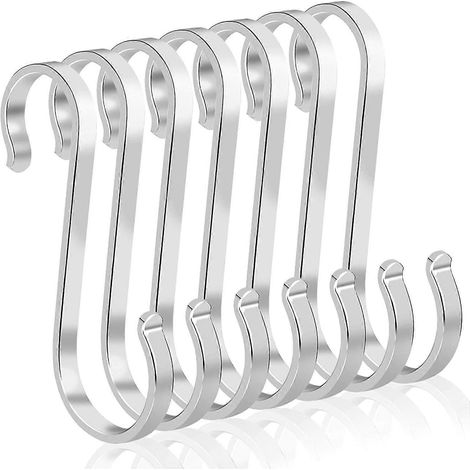 Lot de 15 crochets de suspension en acier inoxydable en forme de S, 7,6 cm (3 pouces), crochets plats de cuisine, cadeau robuste (1/5)