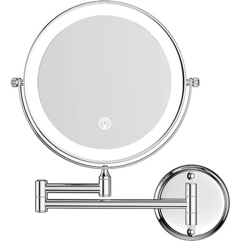 Miroir de Maquillage avec Lumière LED, Miroir de Maquillage Mural Grossissement 3X, Design Extensible et Pliable, Miroir de Salle de Bain Ou Hôtel, Miroir de Beauté (1/5)