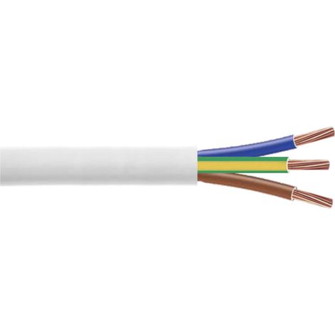 Câble H05VV-F 3G1.5mm² blanc, couronne de 50m