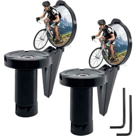 2 Pièces Retroviseur Velo,360° Rotatifs Rétroviseur Vélo,Retroviseur Embout de Guidon 16-22 mm,Petit Miroir de Vélo pour Velo Route