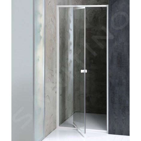 Aqualine Amico - Porte de douche pliante 1040-1220x1850 mm, verre clair/blanc G100 (1/5)