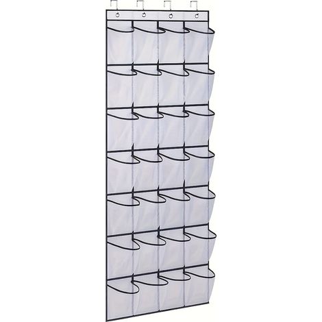 Schuh-Organizer für die Tür, hängende Schuhaufbewahrung, weiße hängende Schuhaufbewahrung – 28 weiße Quadrate (1/3)