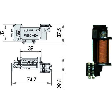 Bobina de electrocerradura V.12 07025-00-0 Cisa