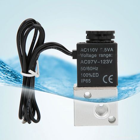 Direktwirkendes Magnetventil für Wasser, Luft und Öl, 2-Wege-Ausführung, Gehäuse aus Aluminiumlegierung, G1/8 Zoll (AC110V) (1/5)