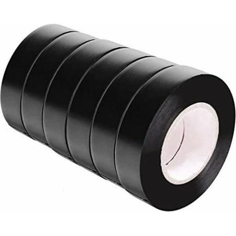 Ruban Adhésif Isolant Électrique en PVC - Rouleaux d'Isolation Thermique pour Réparation Voiture, Vélo, Bricolage, Gaine Électricien - Ruban Adhésif Isolant électrique Lot De 6 Noir Le Cerclage Et La (1/4)