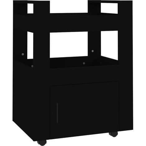 Maison Exclusive - Carrito de cocina madera contrachapada negro 6