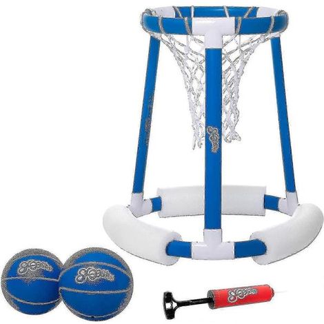 Jeu de basket-ball flottant pour piscine Comprend un panier, 2 ballons et une pompe. Jeu de basket-ball gonflable pour piscine. (1/4)