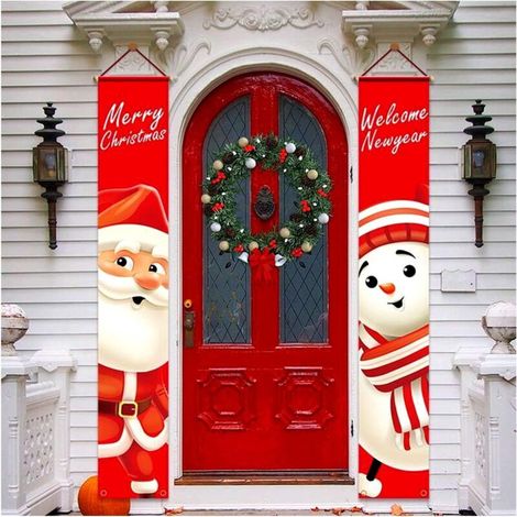Distici natalizi, Striscione natalizio, Squisite decorazioni da appendere per interni/esterni, Adatte per pareti, porte, mobili, alberi di Natale, 180 x 30 cm / 70,86 x 11,81 pollici