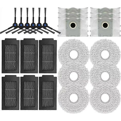 Pièces de rechange compatibles avec le Deebot T50 Pro Omni : brosse latérale, filtre HEPA, serpillière, sac à poussière (1/5)