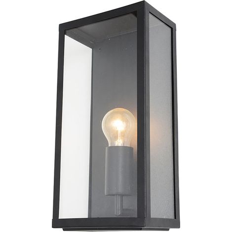 Litecraft Mersey Wall Light Outdoor Box Lantern IP44 Garden Fitting - Black (1/5)