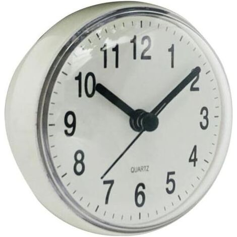 Horloge Murale Mini-Ventouse De Salle De Bains Imperméable 70mm Horloge Murale Convient À La Cuisine Toilette Small Horloges Table (1/4)