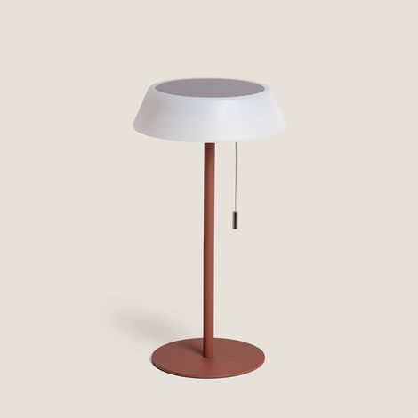 Lampada da Tavolo Solare Esterno LED 1.2W Metallo Aldana Marrone (1/4)