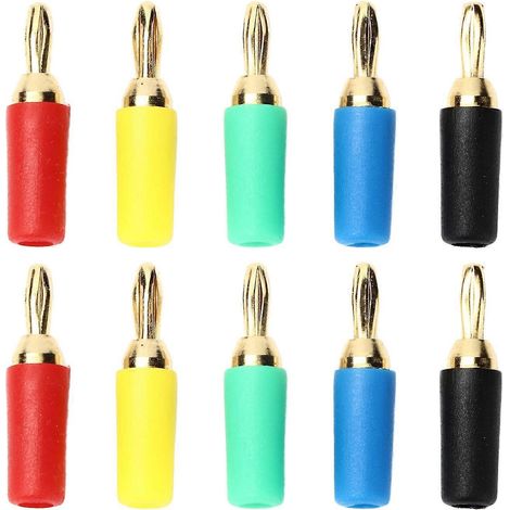 Fiches bananes 2,5 mm, en laiton plaqué or, assortiment de fiches bananes à souder pour câbles d'enceintes (1/4)