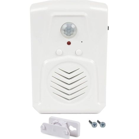 Sonnette de porte avec détecteur de mouvement, lecteur MP3, sonnette infrarouge sans fil, détecteur de mouvement PIR et annonceur vocal.-AquaForge (1/5)