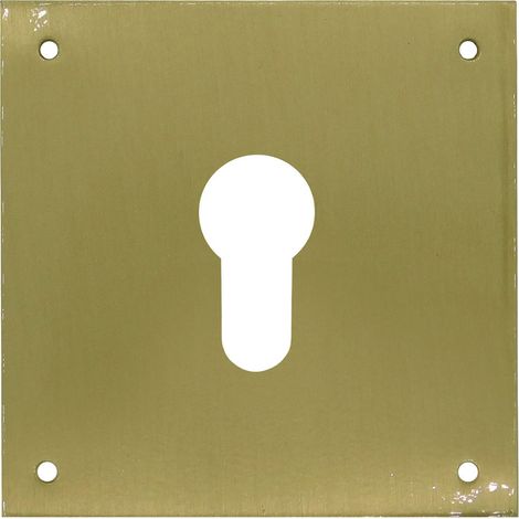 Targhetta chiave inglese in ottone satinato 8 x 8 cm