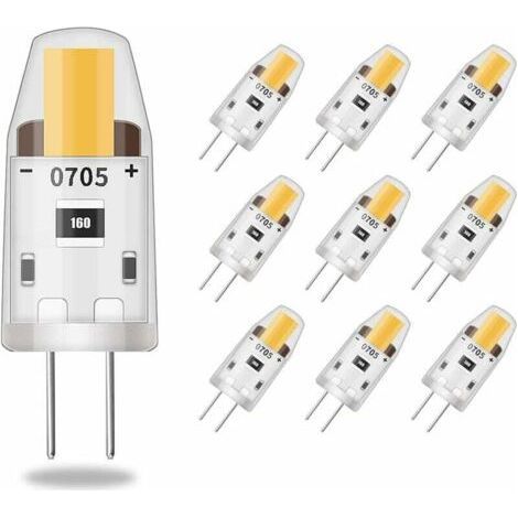 LED G4 Dimmable Ampoules,3W Equivalent 30W Halogène Lampe,95LM Blanc Chaud Économies d’énergie Ampoule,Pas de Scintillement,DC 12V,G4 Bi-pin,360°Angle de Faisceaux,Lot de 10 (1/4)