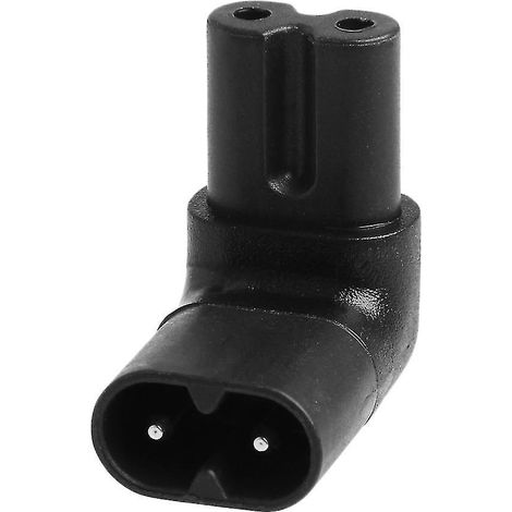 Adaptateur secteur IEC320 C7 vers C8 coudé à 90° (haut/bas) (1/4)