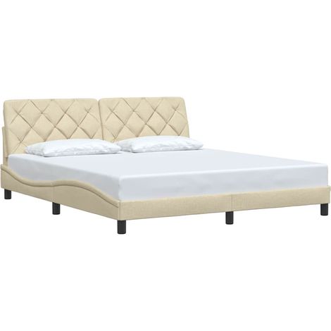 vidaXL Giroletto senza Materasso Crema 180x200 cm in Tessuto (1/5)