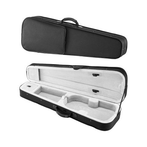 Estuche para Violín 4/4 de Tamaño Completo, Estuche para Violín Triangular Impermeable Antiarañazo 790 x 265 x 135 mm de Nailon con Forro de Felpa, Correas Dobles para el Hombro, Negro (1/5)