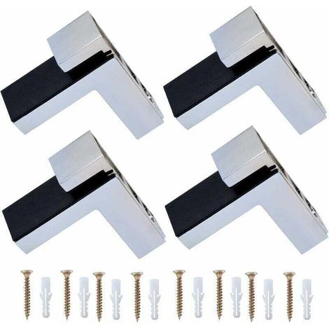 4PCS Verre/Bois Support D'Etagère Support Mural pour étagère de 5 à 30 mm d'épaisseur (1/4)