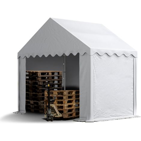 TOOLPORT Tendone deposito 3x2 m PVC 700 N bianco impermeabile tenda capannone tenda di stoccaggio (1/5)