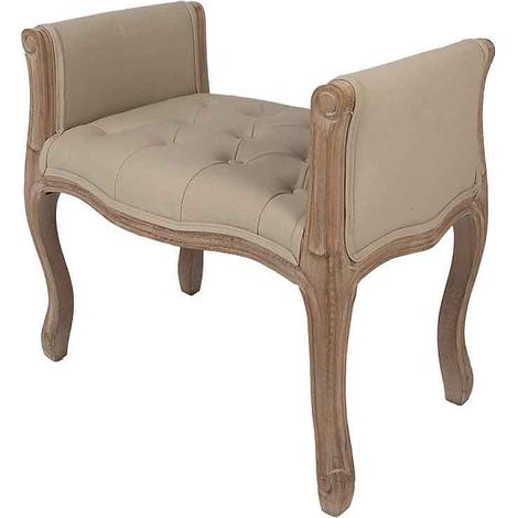 Banc marron beige bois 67x44x60cm (1/5)