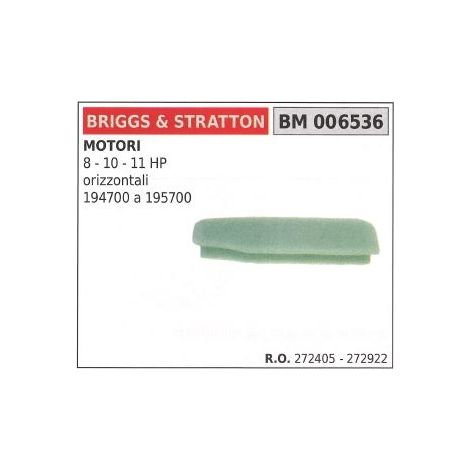 Filtro de aire BRIGGS&STRATTON cortacésped 8 10 11 cv 272405 272922