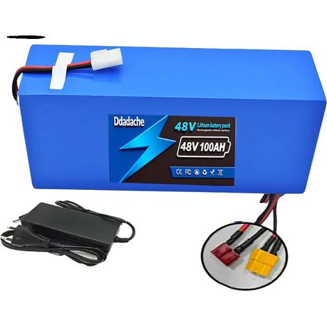 Batería de iones de litio, capacidad de 100 Ah, BMS inteligente integrado, cargador XT60-T X1 (1/2)