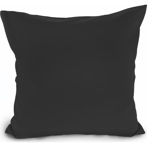 Funda de almohada de algodón de 40x40 cm, color negro.