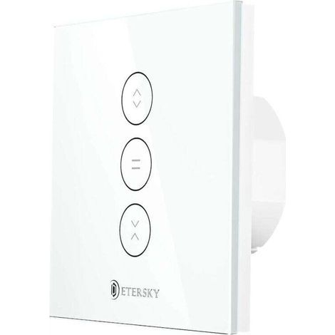 Paryou Interrupteur à rideau connecté Wi-Fi 2.4 GHz Contrôle tactile Compatible Alexa et Google Home Timer intégré ABS retardateur de flamme