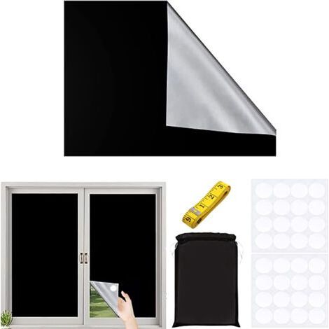 Store occultant sans perçage 100x145cm – Tissu épais résistant aux UV – Installation facile avec bandes Velcro – Protection solaire pour chambre bébé-Chrom (1/5)