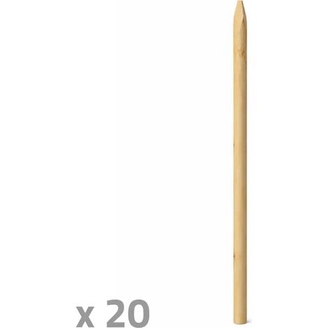 20 Piquets en Châtaignier Fraisé - Ø6cm x 1,5m - Certifiés PEFC (1/5)