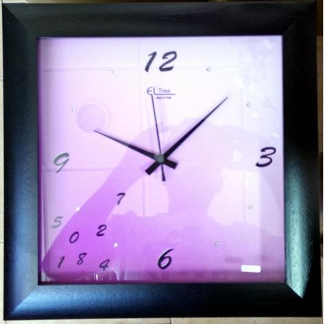 Orologio da parete strass cornice nera 38 x 38 cm (1/2)