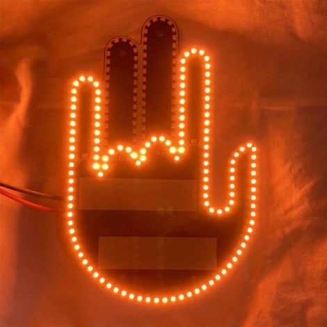 Lumière Doigt LED - Signe Fenêtre Arrière - Pour SUV Camion Voiture - 176 LED - Autocollant - 1 Pièce (1/5)