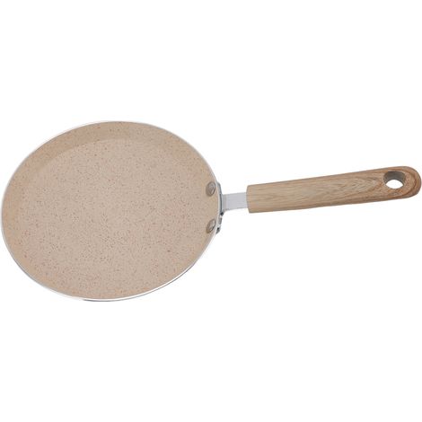 Antihaftbeschichtete Bratpfanne mit Griff, flacher Boden aus Aluminiumlegierung, 18 cm, ideal für Frühstückspfannkuchen (1/5)
