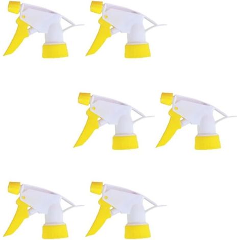 Set mit 6 verstellbaren Sprühdüsen für gelbe Wasserflaschen, Ersatzdüsen für Garten, Küche und Büro – Gelb (1/5)