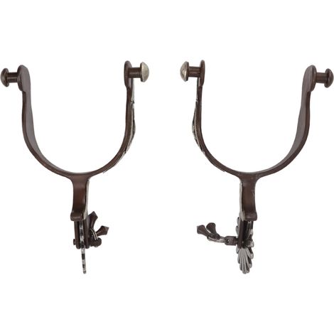 Set aus 2 Cowboy-Sporen für Pferde, Retro-Stil, mit Kuh-Motiv, für Garten oder Außenbereich. (1/5)