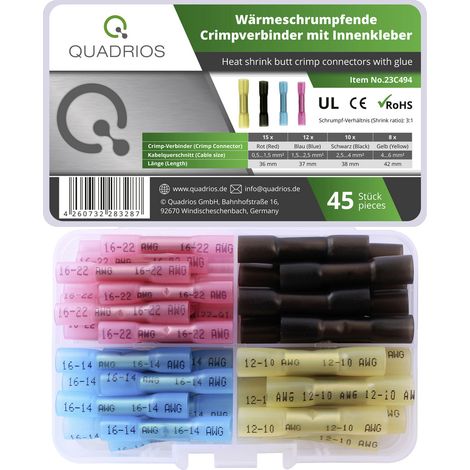 Quadrios 23C494 Stoßverbinder  0.5 mm² 6 mm²  Rot, Blau, Schwarz, Gelb 45 St.