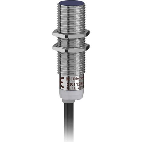 Detecteur inductif cylindriq m12 12 24vdc pnp no 3fils noyable cable 5m (XS112B3PAL5)
