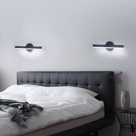 12W Applique Murale Moderne, Blanche Froide 6500K, Rotation 300 Degrés, Lampe Murale Intérieur LED Noir 38cm, APPLIQUE D'INTERIEUR (1/5)